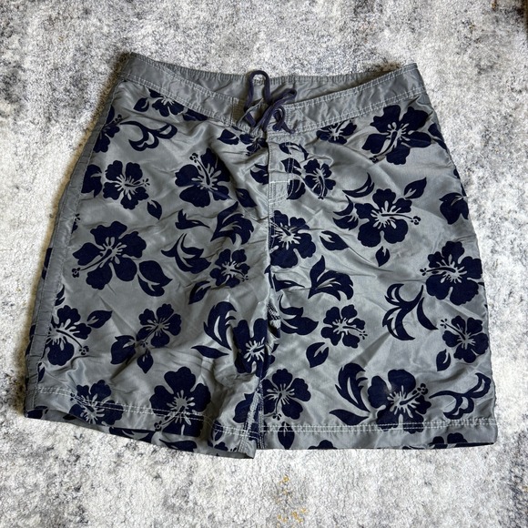 Hurley Other - Hurley Perry Dane 99 Board Shorts Mens 33‎ Grey Navy Hibiscus Floral Surf Trunks